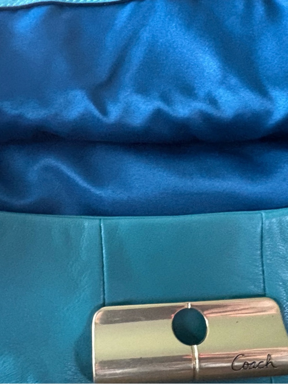 Coach Leather Purse Kristin #L1073-16814 Teal Color Bag Good Condition EUC - Picture 14 of 16